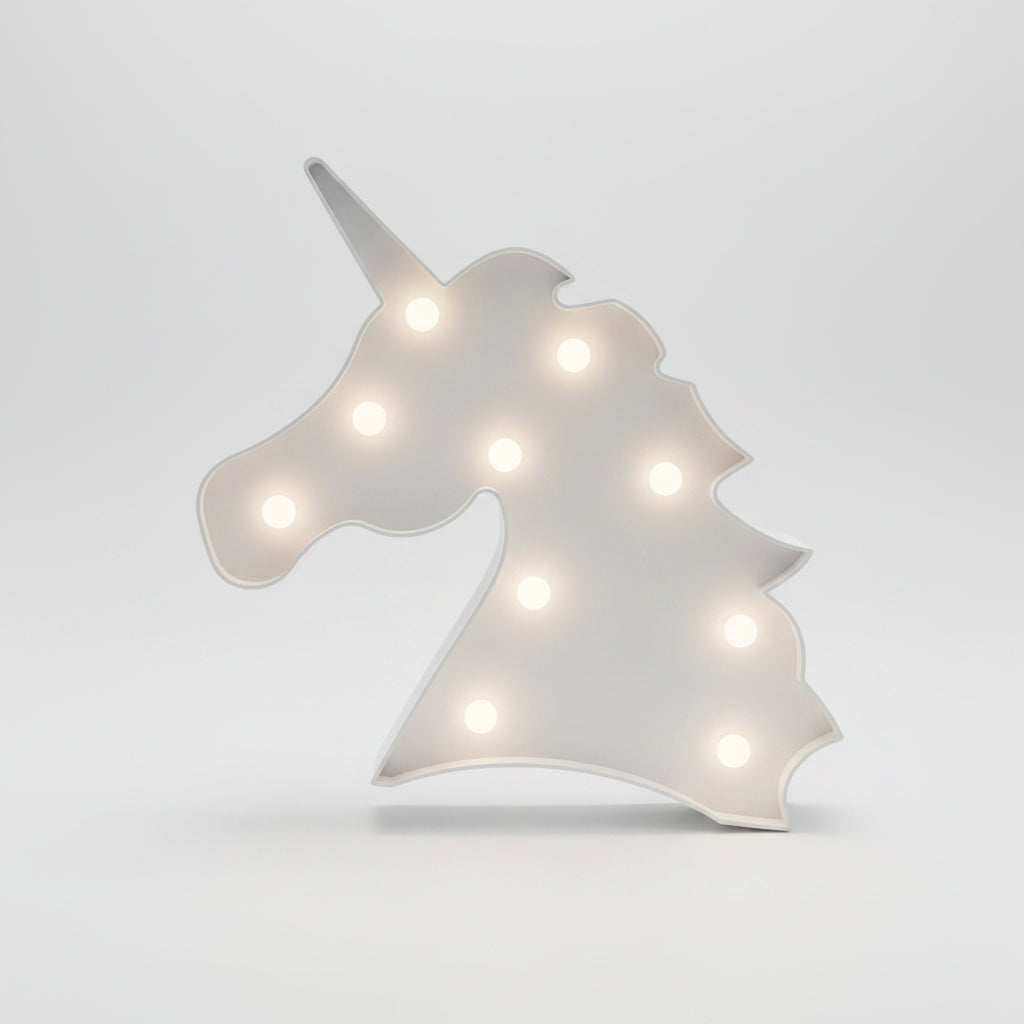 MA216-1 Battery Unicorn Lamp - White