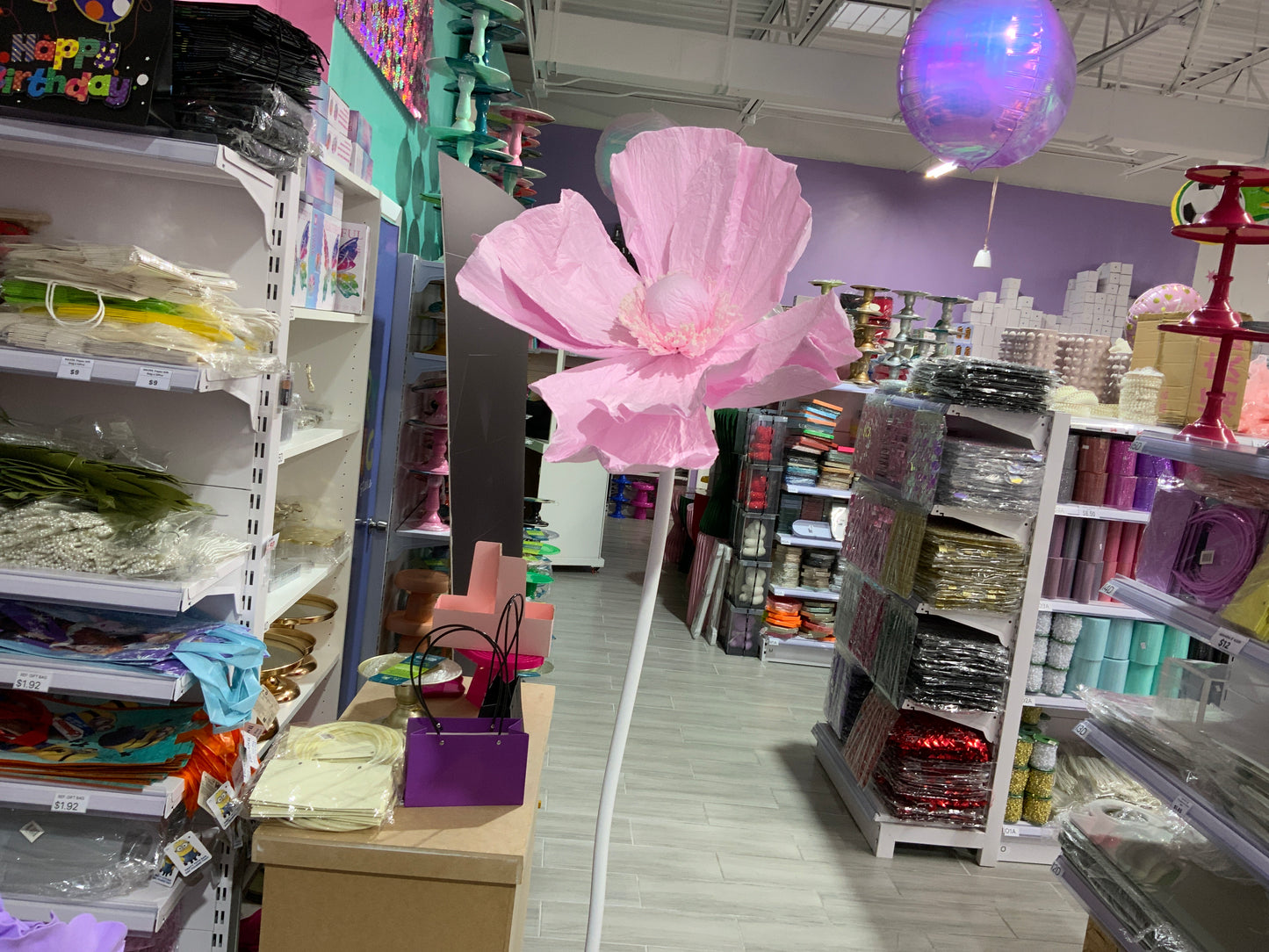 MA576 - Giant Pink Paper Flower – Realistic Flower Design, 70" H