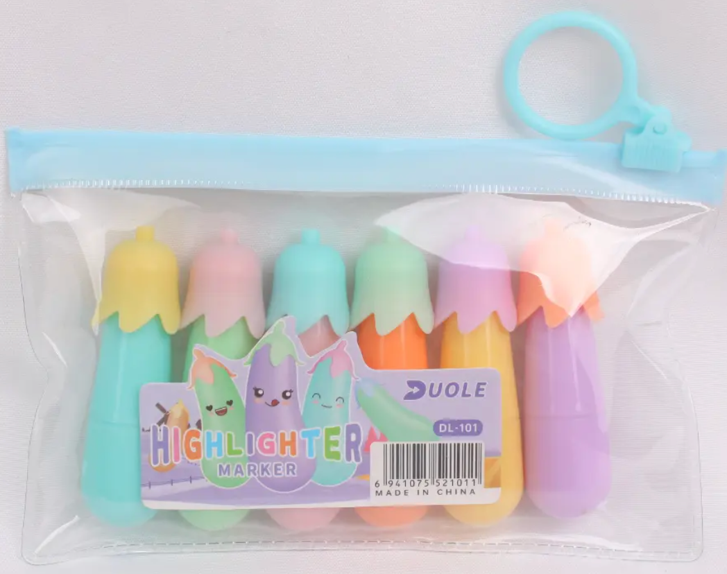DL-101 Mini Eggplant Highlighter x 6Pcs
