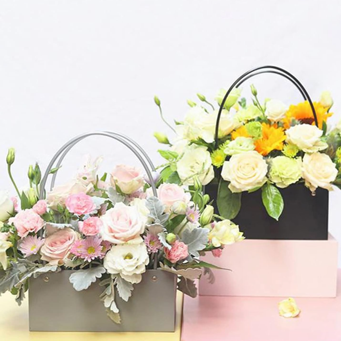 MA100-1 Kraft Paper Bag with Handle x 10 Pcs - Peach