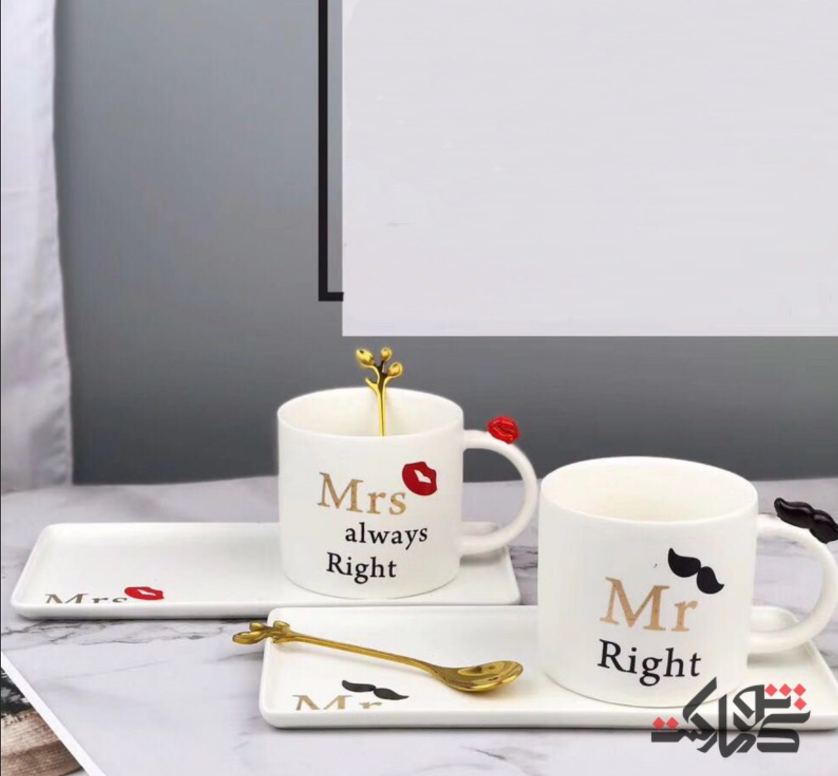 MA134 Mr. and Mrs. Coffee Cup Set - Black