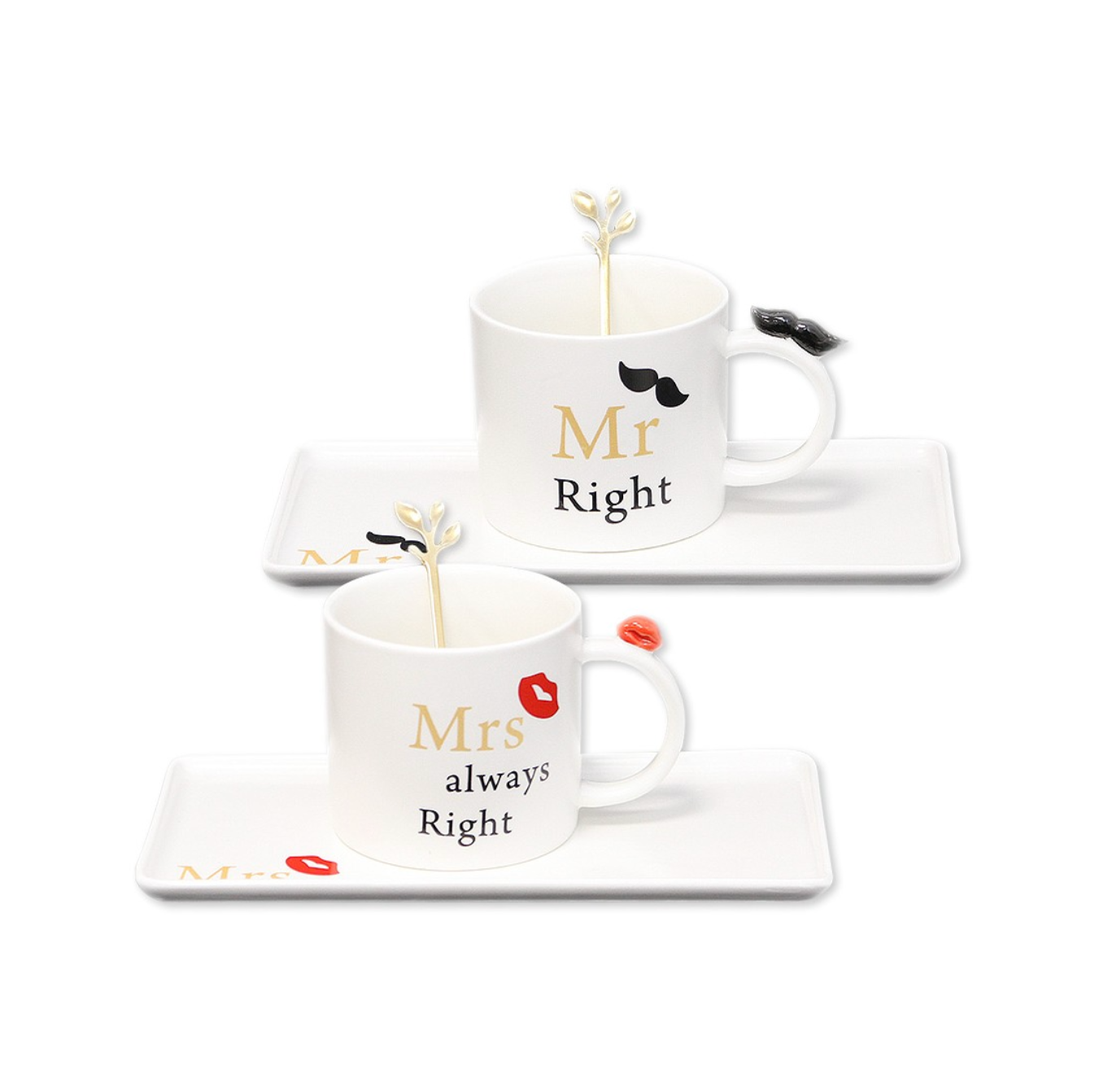 MA134 Mr. and Mrs. Coffee Cup Set - Black