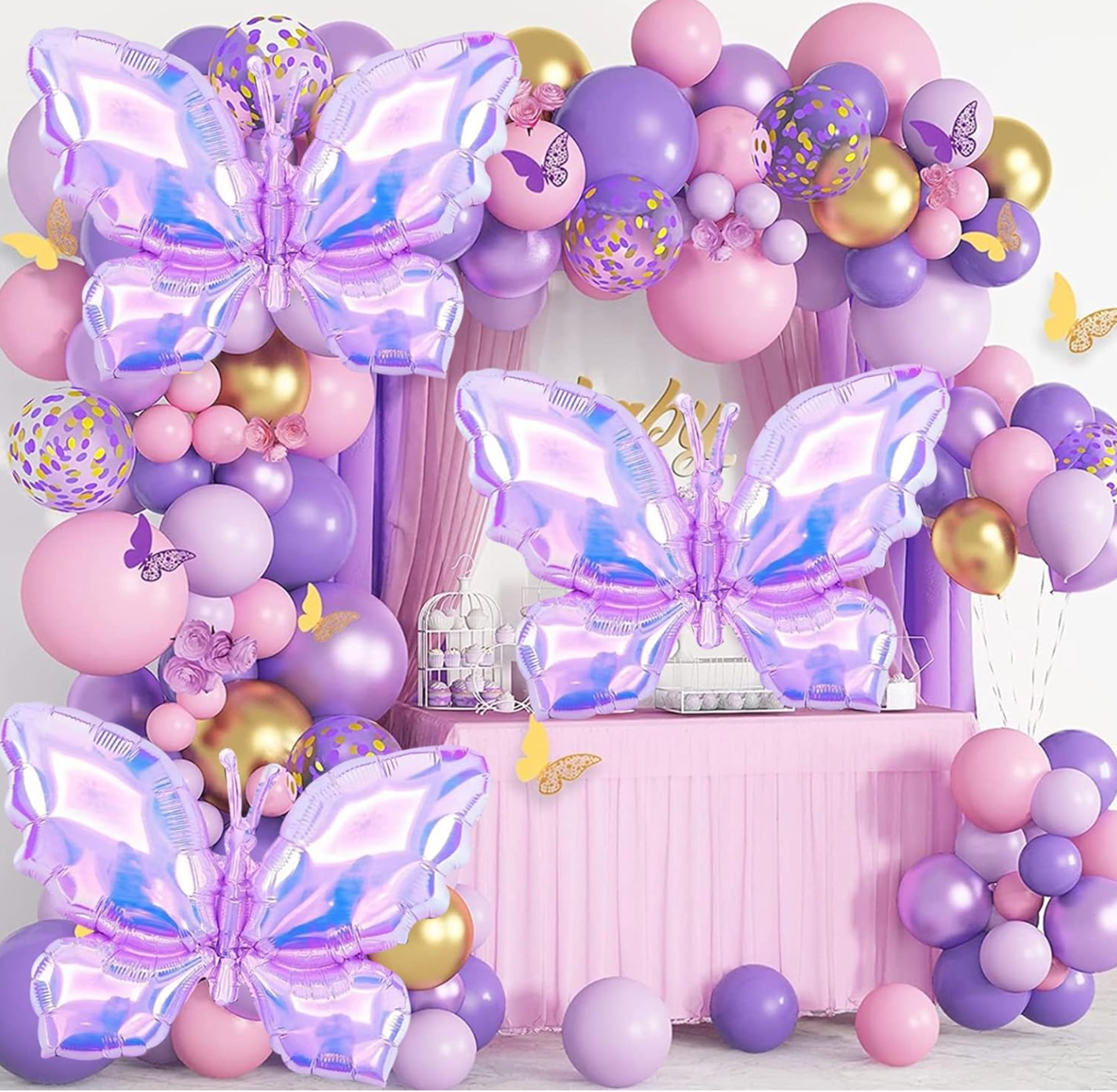 MA338 Iridescent Butterfly Ballon 65x48CM Clear