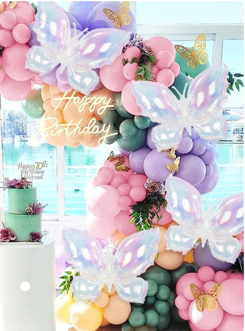 MA338 Iridescent Butterfly Ballon 65x48CM Clear