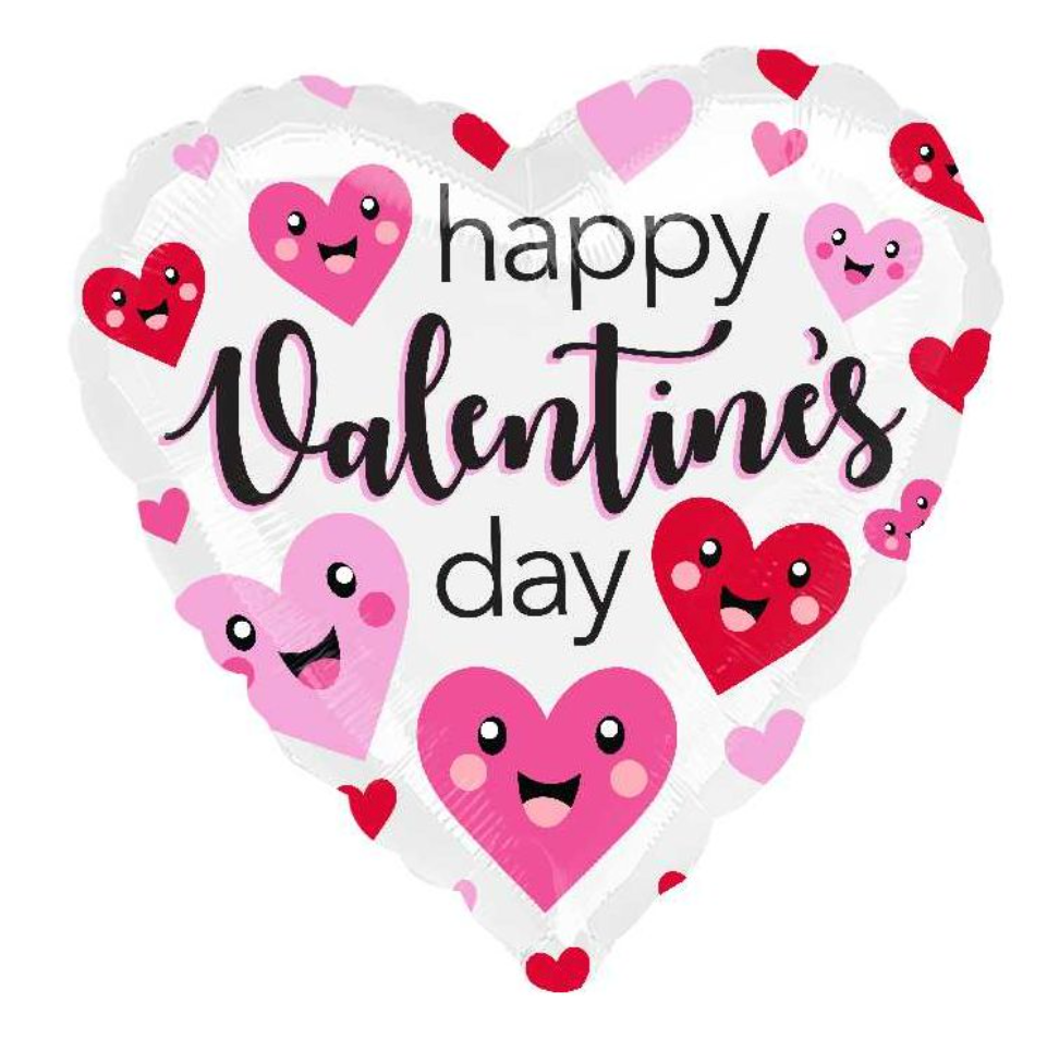 458248 HVD Smiley Hearts 18" - Helium Filled