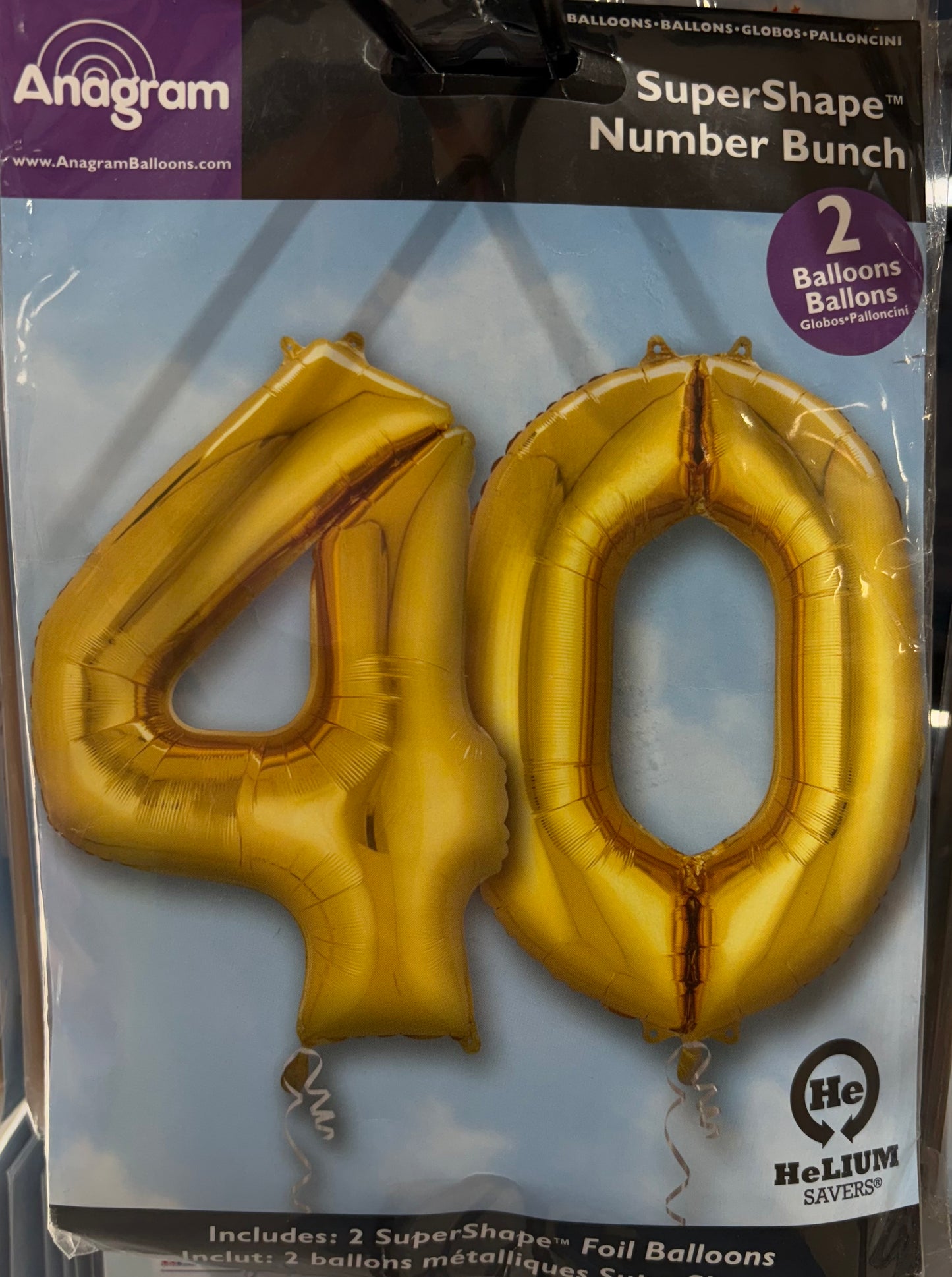Anagram Number 40 Foil Balloon 34 inch 1ct