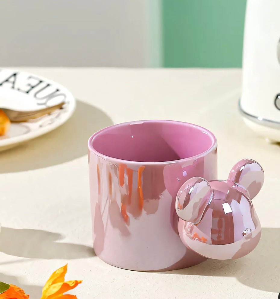 MA490 - Bear Head Pearl Glaze Ceramic Mug