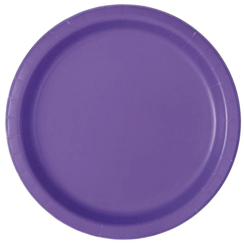 Neon Purple Round 9" Plates 8ct