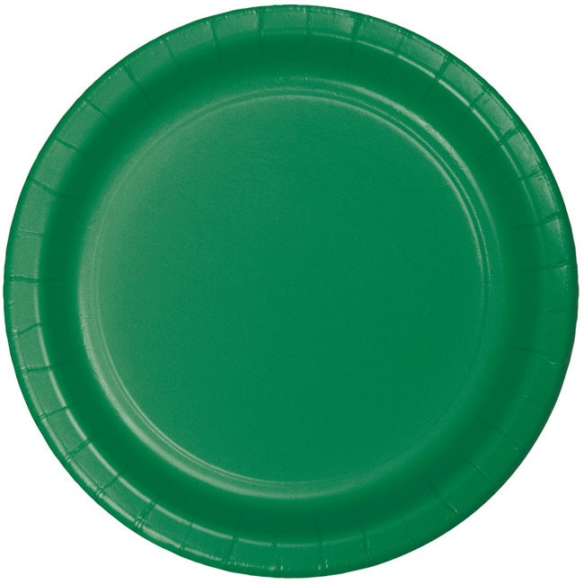 Emerald Green Solid Round 7" Plates 8ct