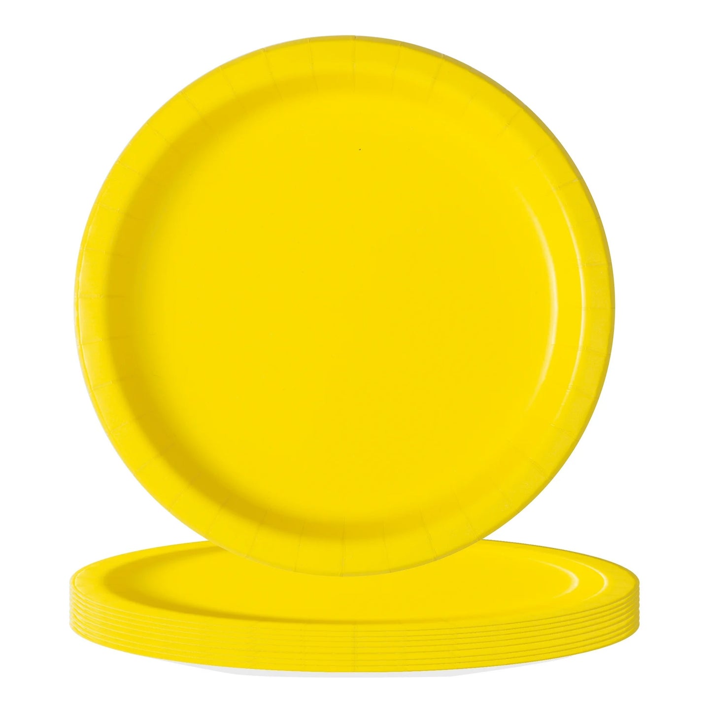 Neon Yellow Round 9" Plates 8ct