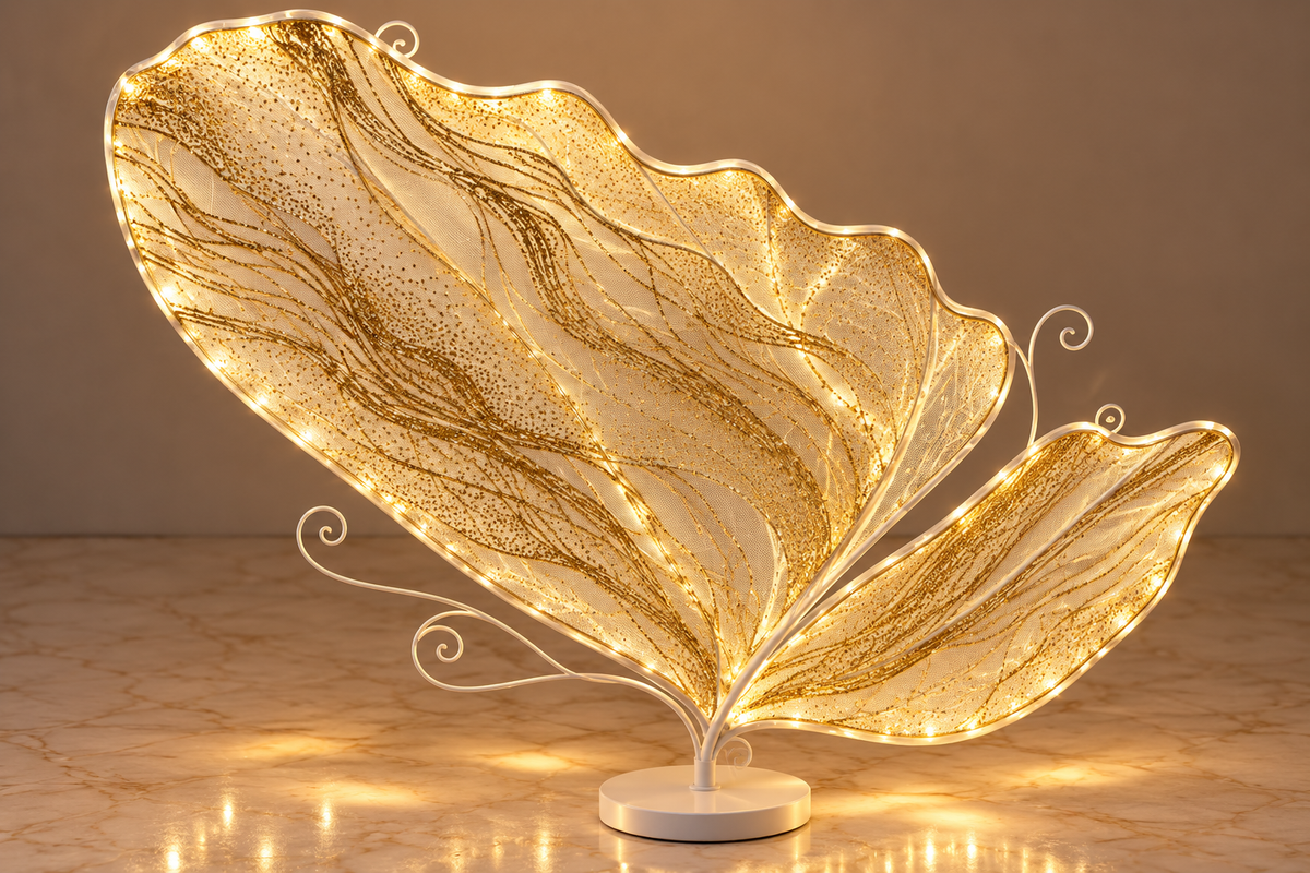 100cm Pink Mesh Flower Light-Up Lamp, White Light - EVE1397