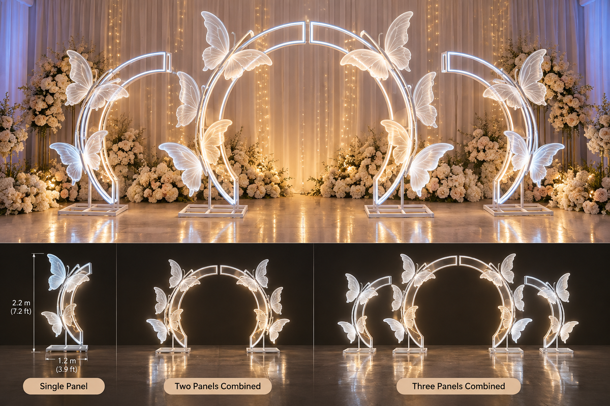 4-Butterfly Light-Up Party Decoration, Warm Yellow - EVE1393