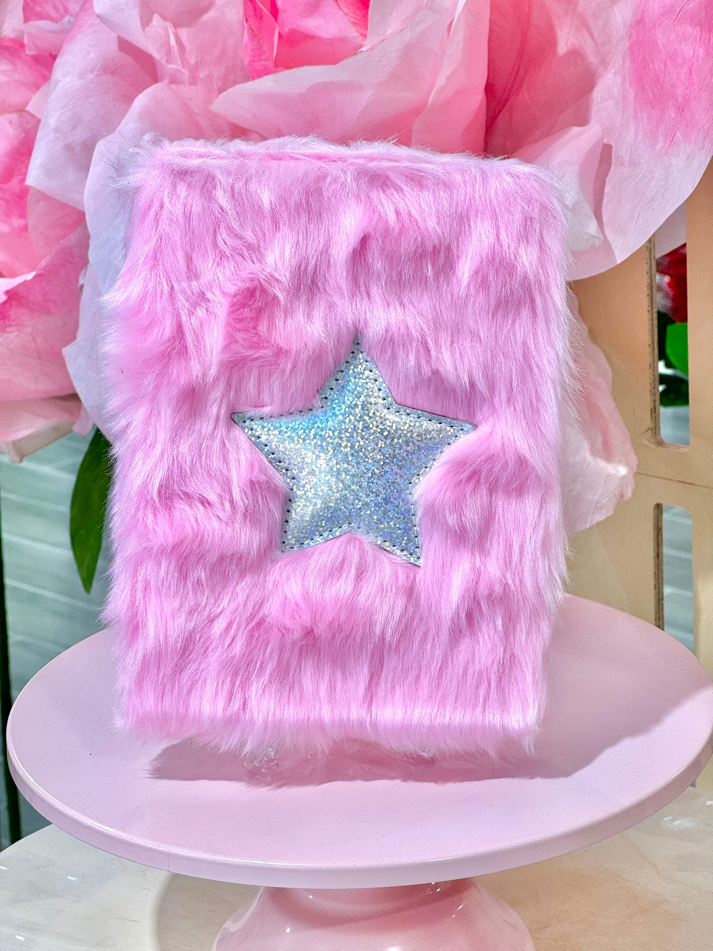 MA067 Fluffy Star Crown Notebook - Purple