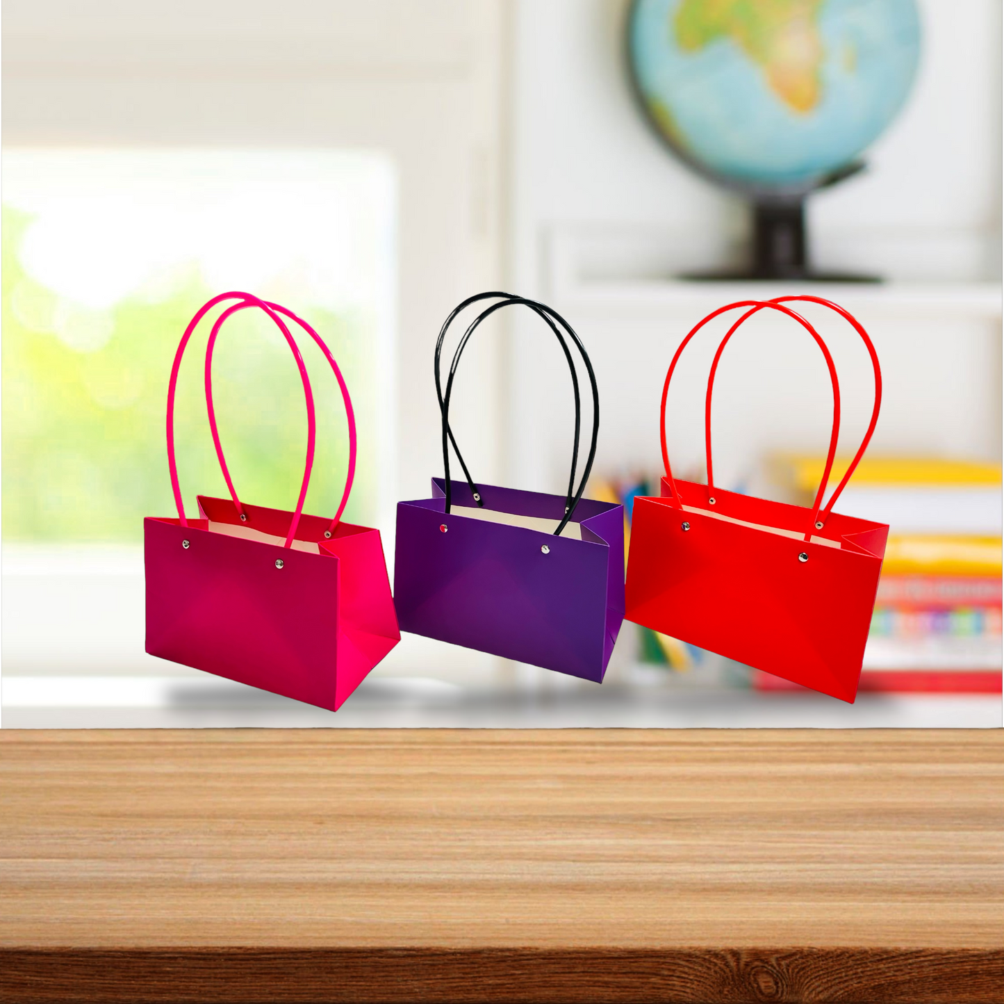 MA100-2 Kraft Paper Bag with Handle x 10 Pcs - Red