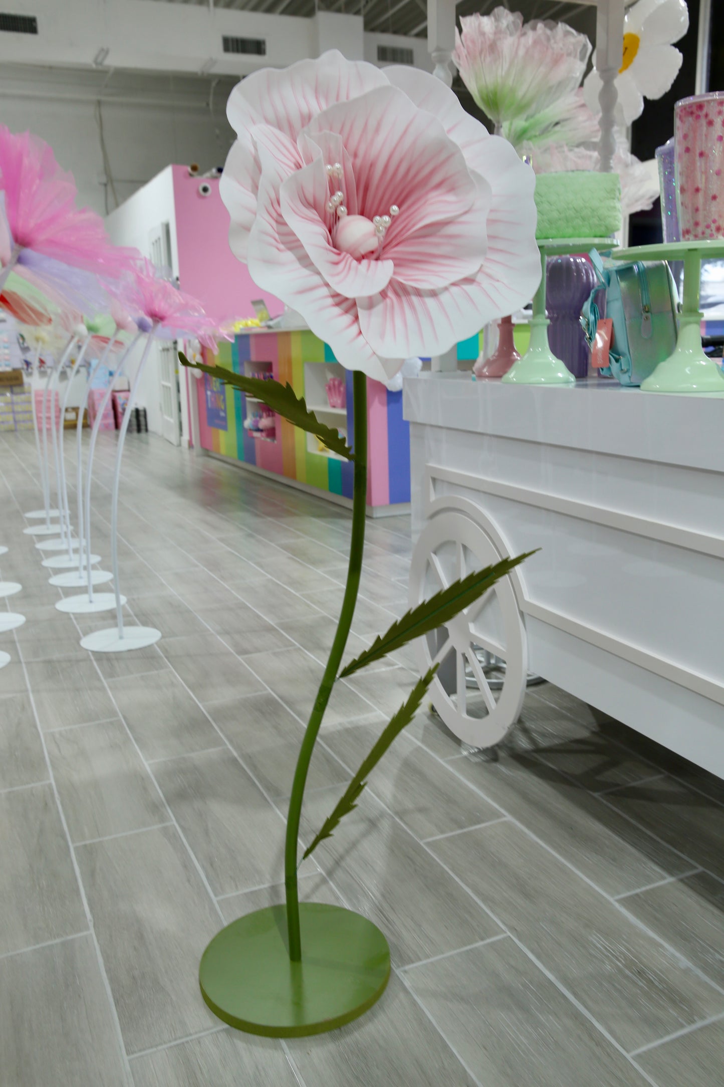 MA112-1 Small Pink and Foam Flower 50cm