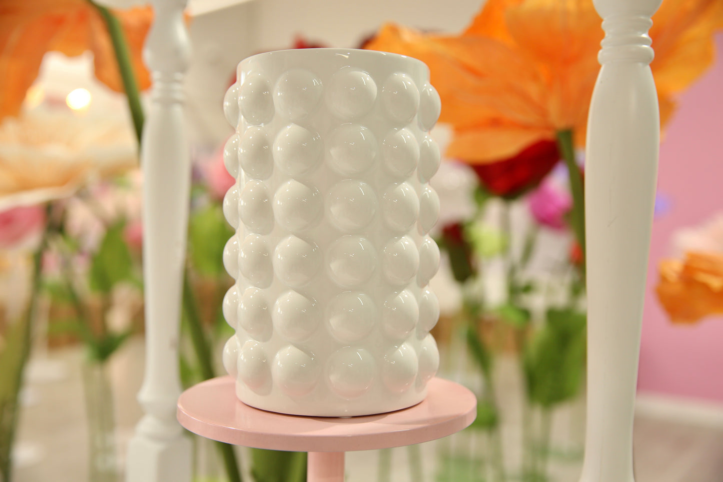 MA255-3 White Modern Bubble Vase