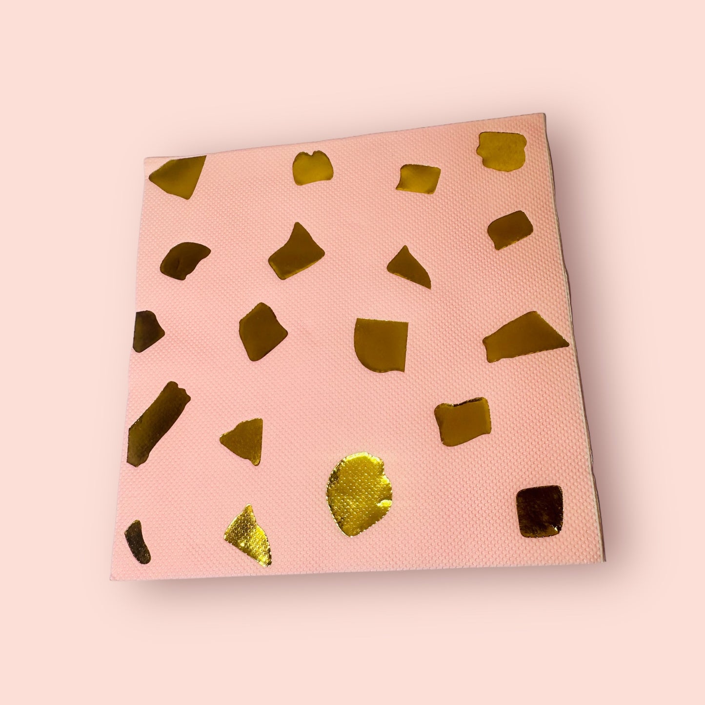 MA179-4 Gold Patterned Peach Paper Napkins x 20 Pcs