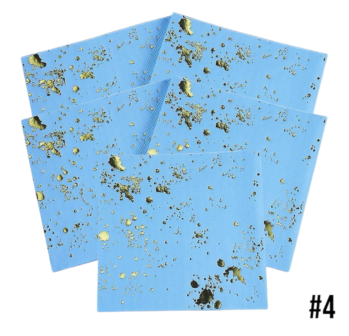 MA178-4 Gold Patterned Blue Paper Napkins x 20Pcs