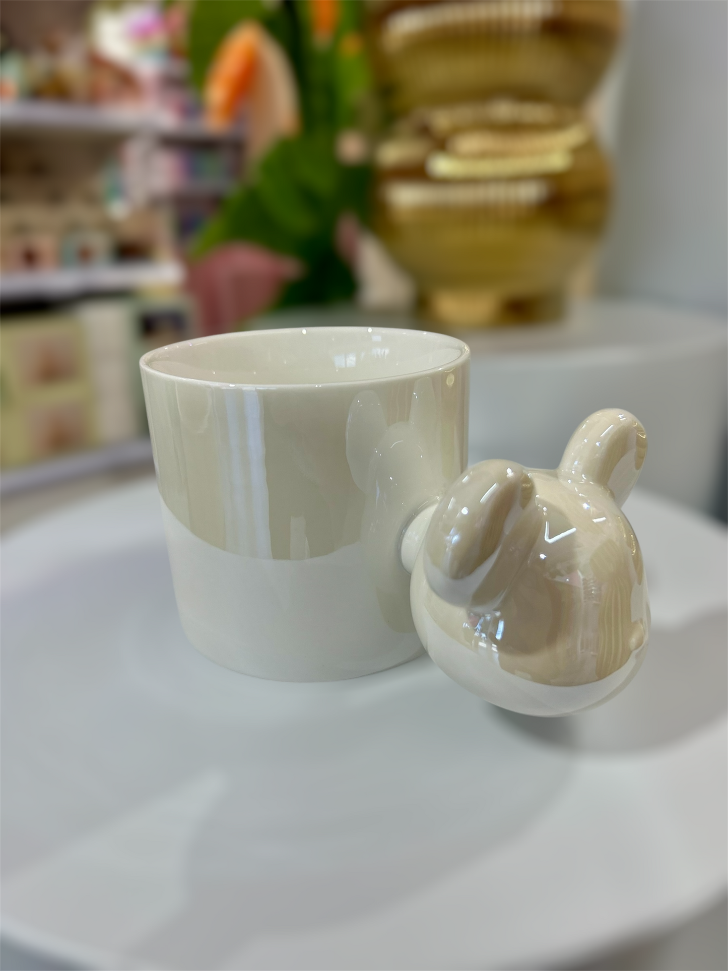 MA490 - Bear Head Pearl Glaze Ceramic Mug