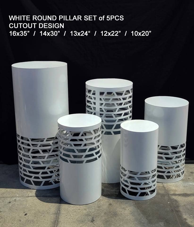 White 5 PCS Metal Pillars EVE005