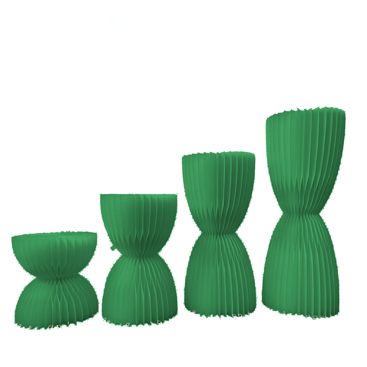 Honeycomb Paper Hourglass Pedestal 31.5" H, Green
