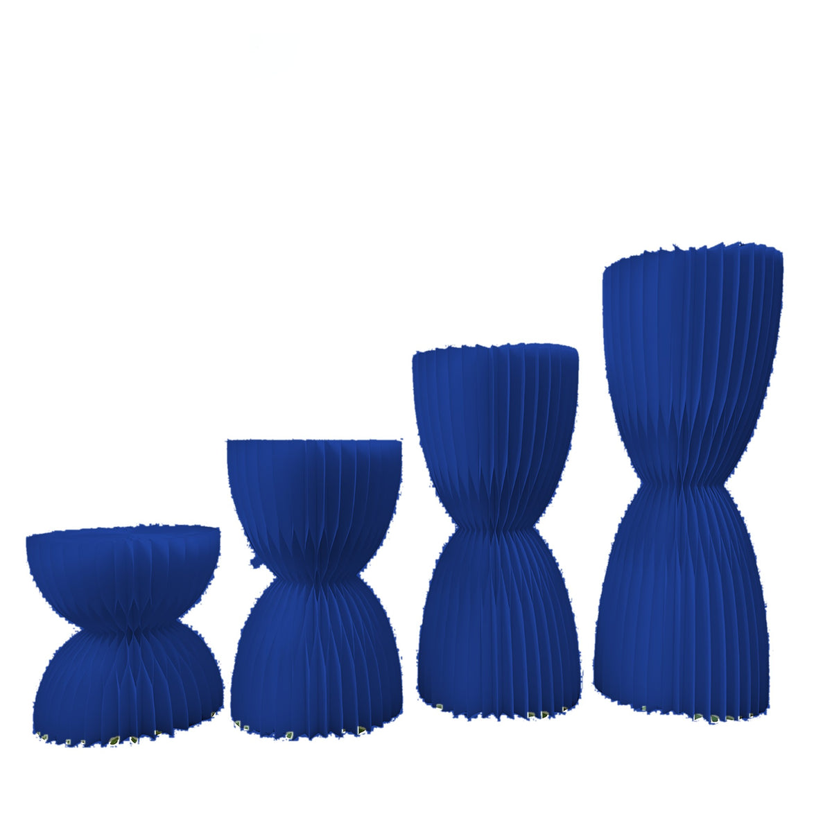 Honeycomb Paper Hourglass Pedestal 23.6" H, Blue
