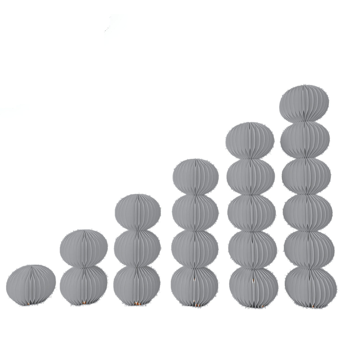 Honeycomb Paper Stacked Sphere Column 31.5" H, Grey