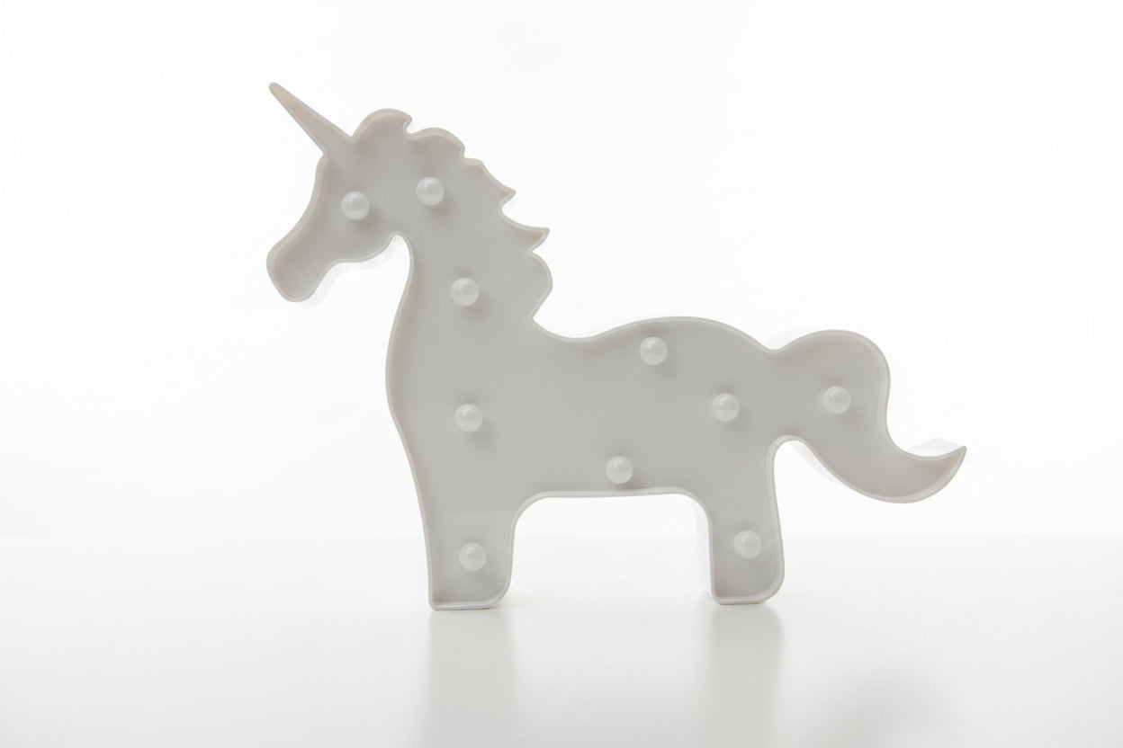 MA208-1 Battery Unicorn Lamp - White
