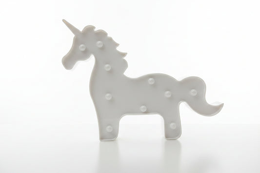 MA208-1 Battery Unicorn Lamp - White