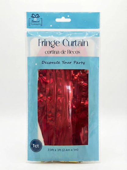Metallic Fringe Curtain Backdrop – 7.9 ft × 3 ft | 8 Colors