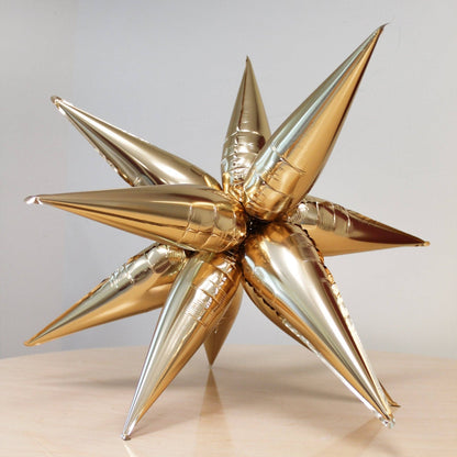 Gold Starburst Cluster Balloon – 40" Foil | Ellie’s Party Supply