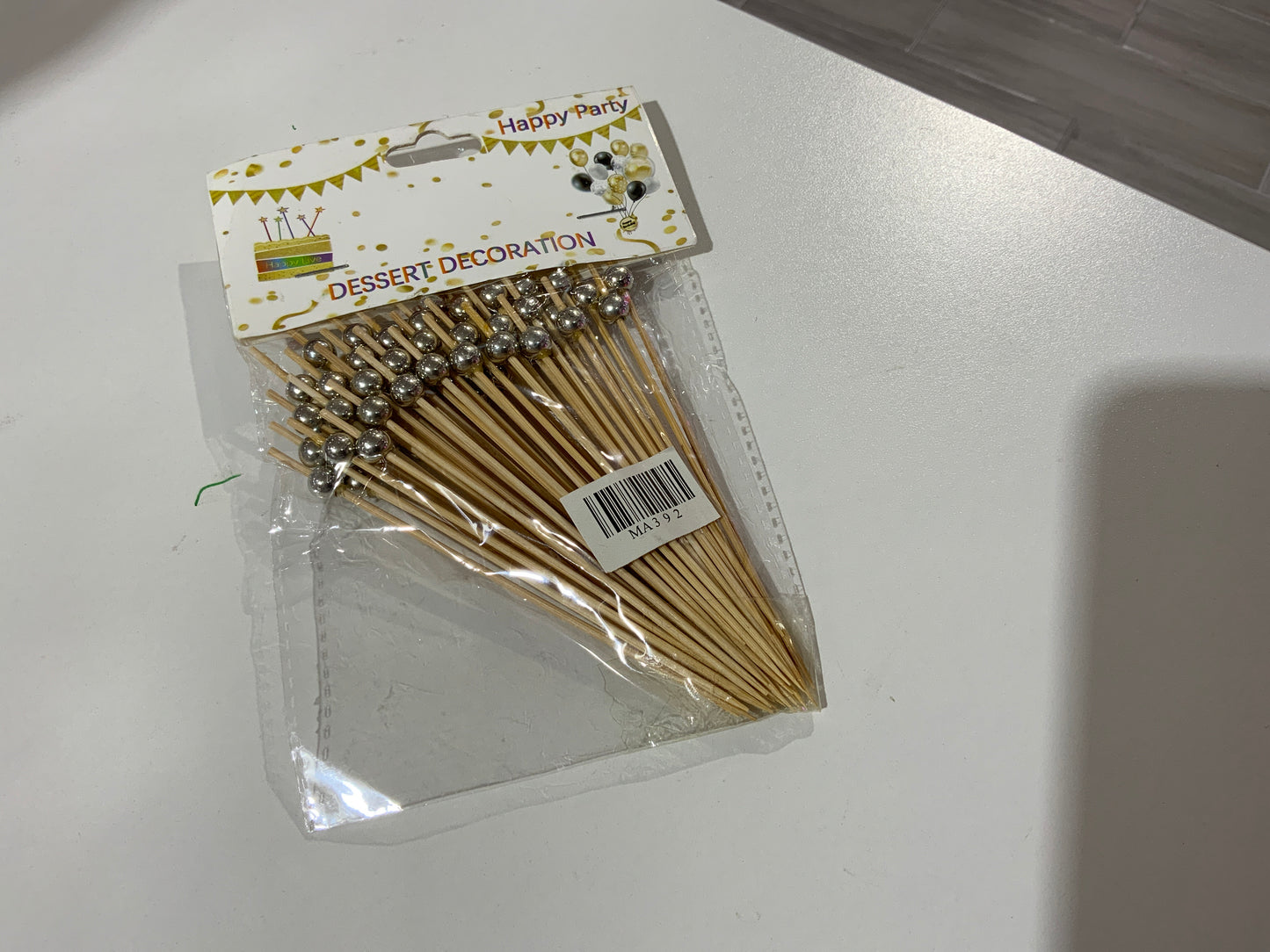 MA392 Pearl Bamboo Skewers for Appetizers 50Pcs