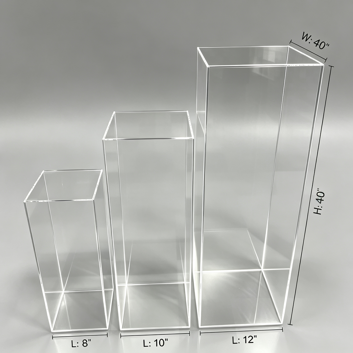 ✨ Acrylic Display Pillar Set – 3 Pieces