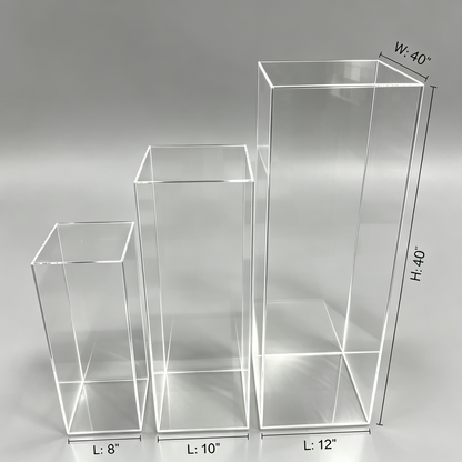 ✨ Acrylic Display Pillar Set – 3 Pieces