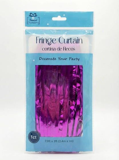 Metallic Fringe Curtain Backdrop – 7.9 ft × 3 ft | 8 Colors