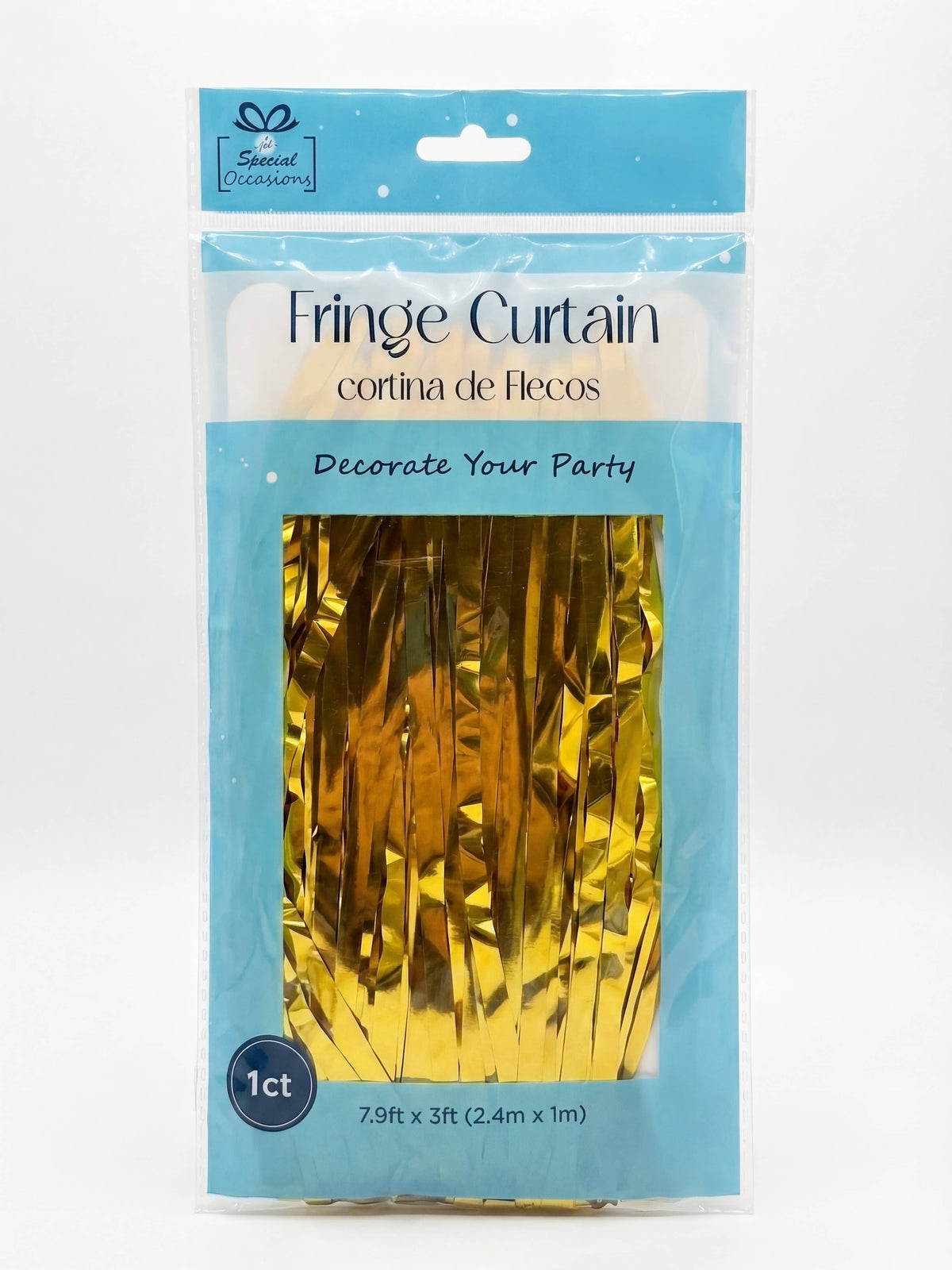 Metallic Fringe Curtain Backdrop – 7.9 ft × 3 ft | 8 Colors