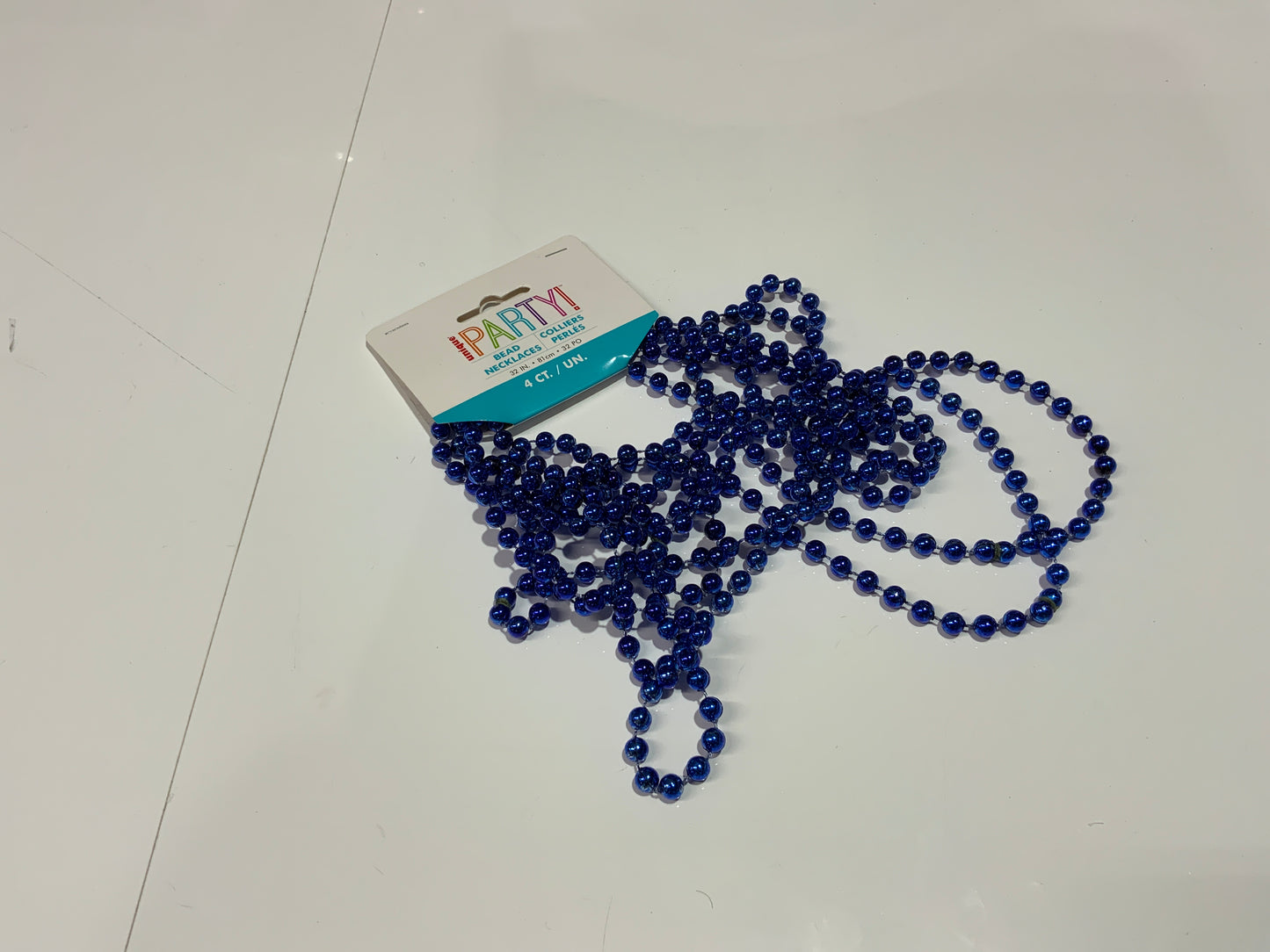Blue Metallic Necklaces 32 Inch 4ct