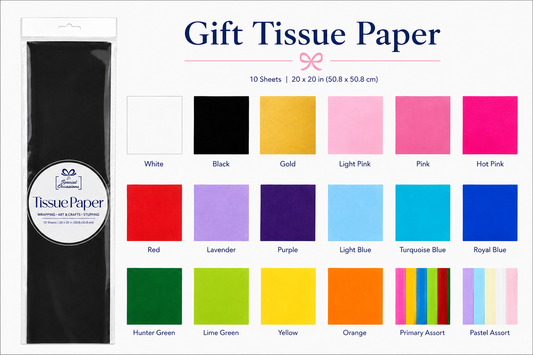 Gift Tissue Paper – 18 Colors | 10 Sheets