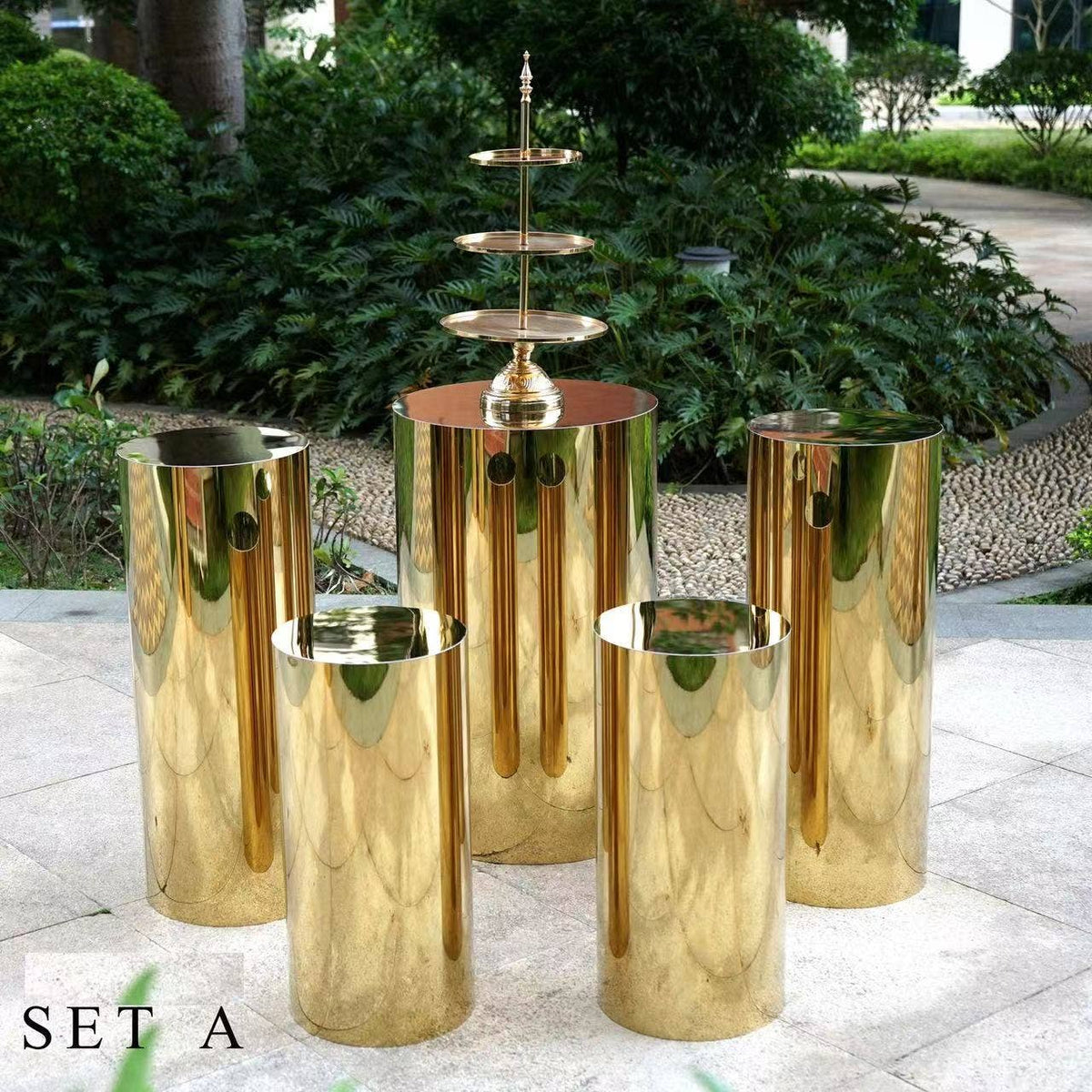 White 5 PCS Metal Pillars EVE005