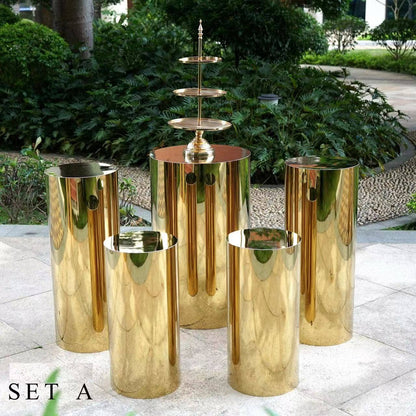 White 5 PCS Metal Pillars EVE005