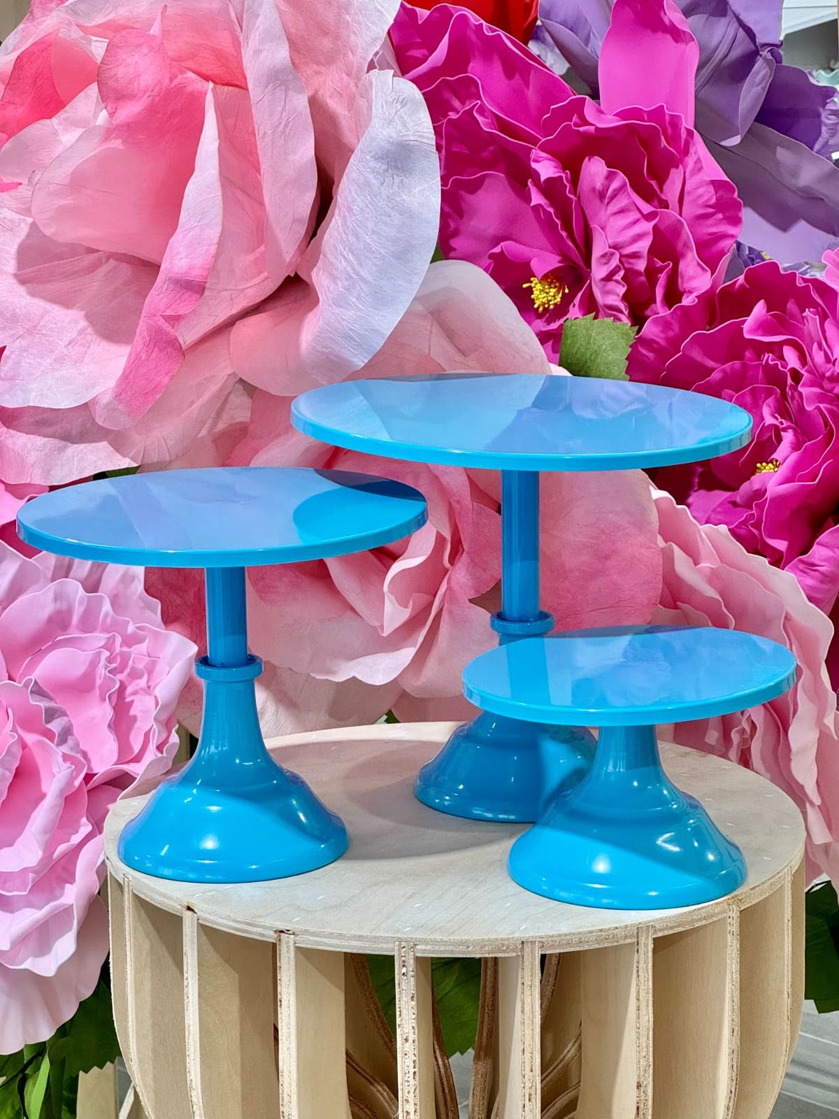 MA183-10 Blue Metal Cake Stand x 3Pcs