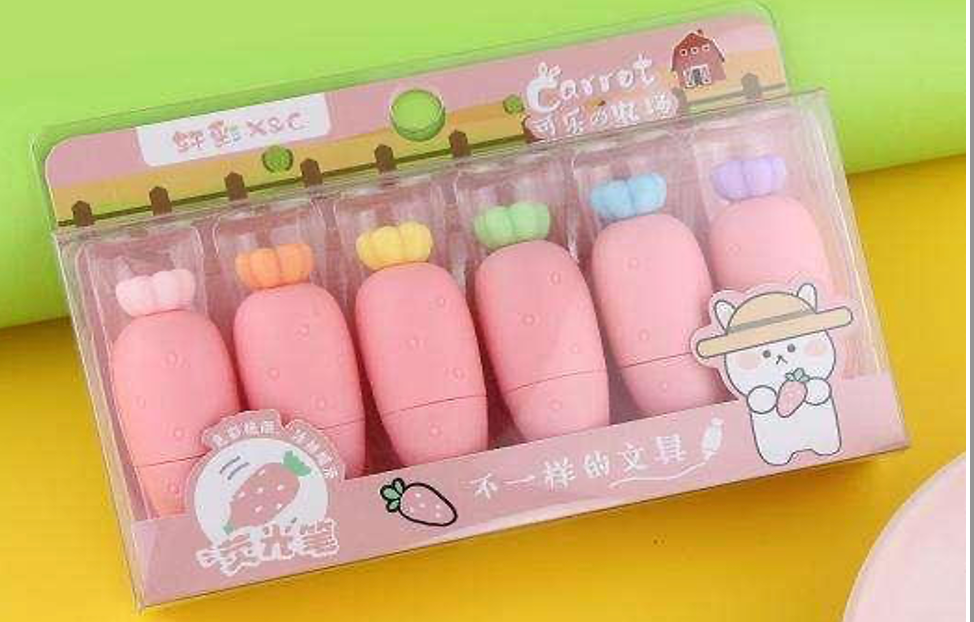 XC-017 Carrot Highlighter x 6 pcs