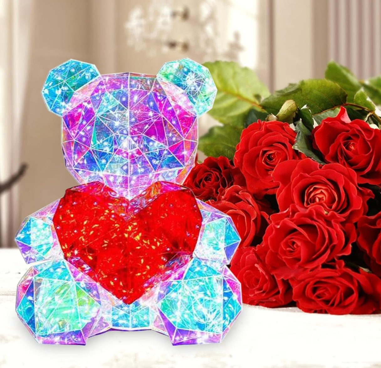 MA120 Medium Ligh-Up Crystal Bear