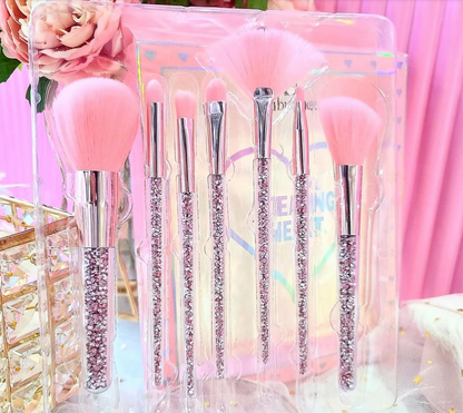 SJ07 Glitter Makeup Brushes Set x 7 Pcs