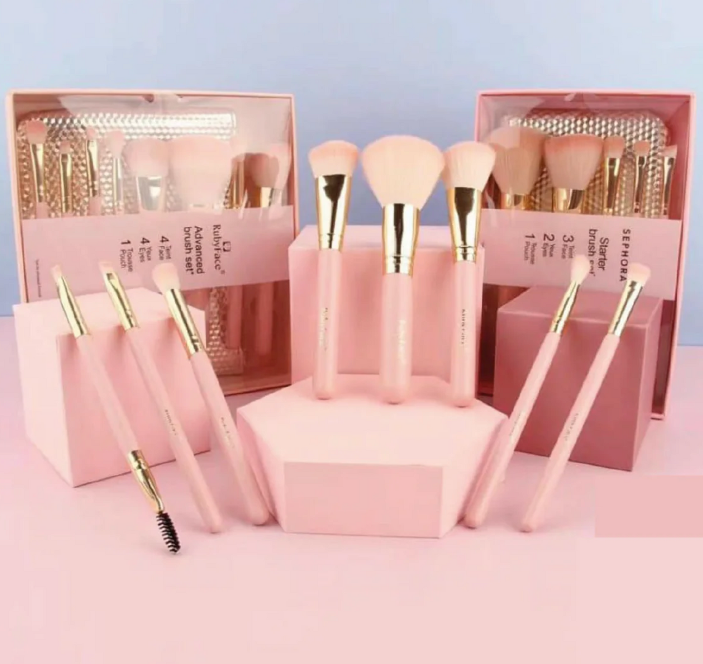 SF05 Golden Makeup Brushes x 6Pcs