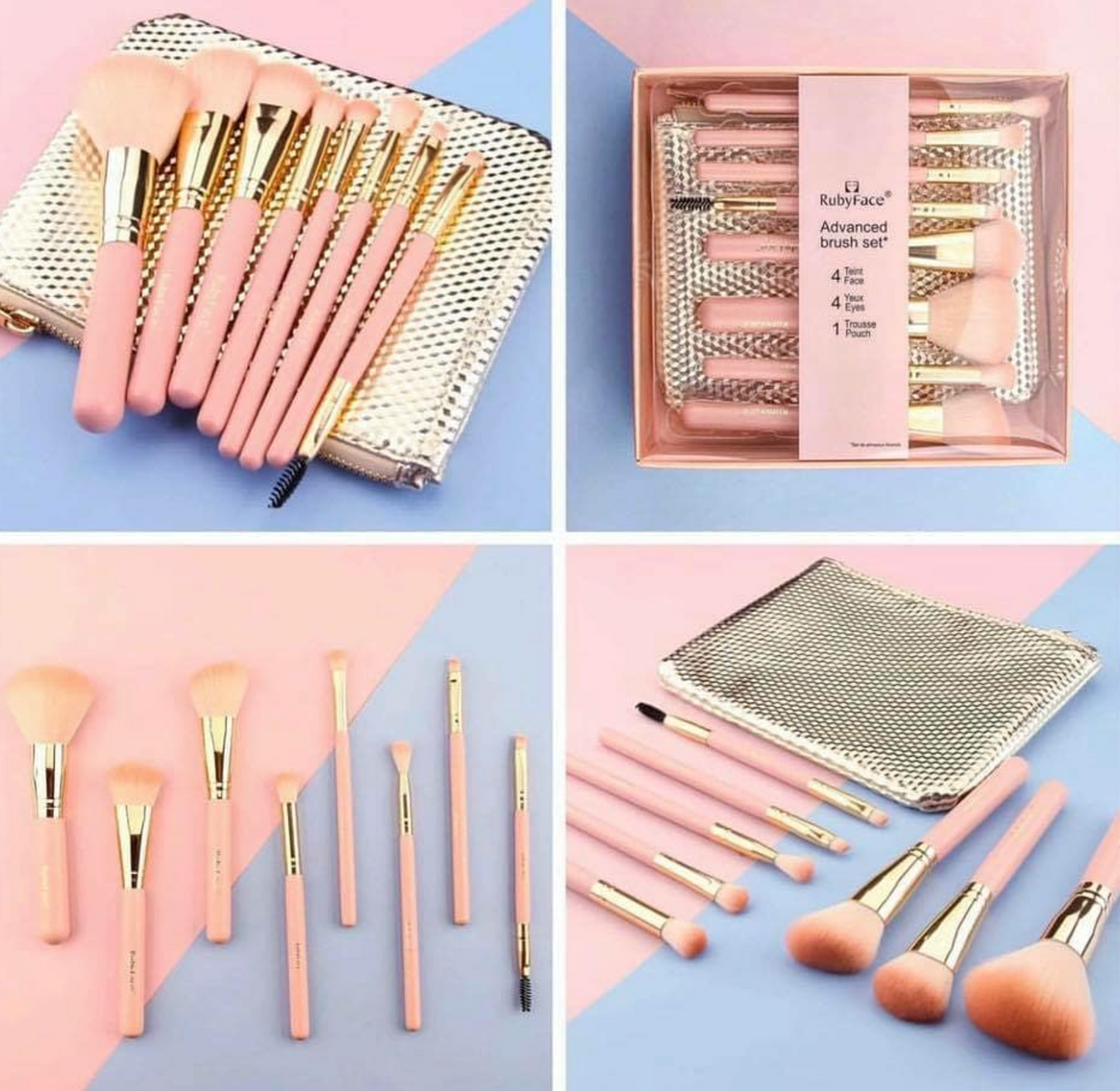 SF05 Golden Makeup Brushes x 6Pcs