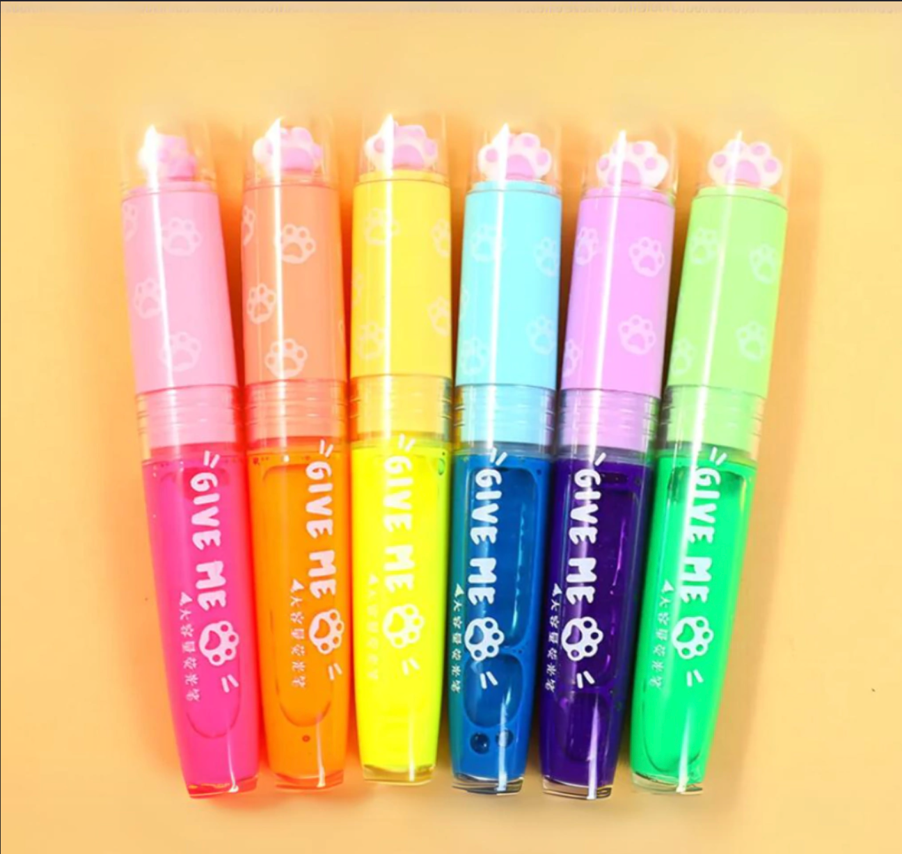 XC-131 Cat Paw Neon Highlighter x 6Pcs