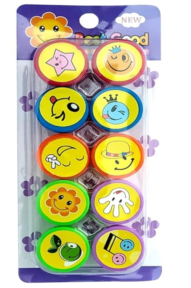 999 Happy Face Stamp x 10Pcs