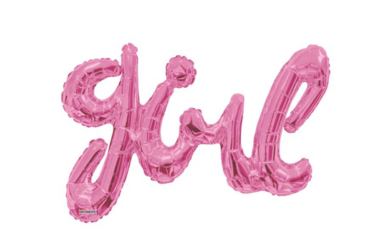 36" girl  Script In Pink