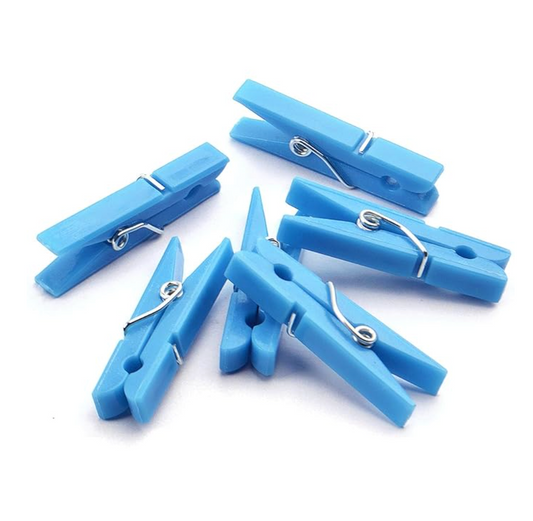 1.5" Blue Cloth Clip for party supplies pack of 12